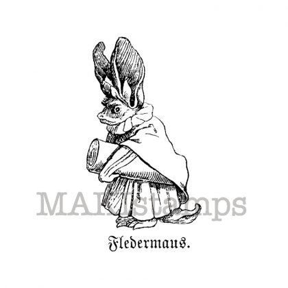 Halloweenstempel Fledermausdame /  Stempelgummi (130411)