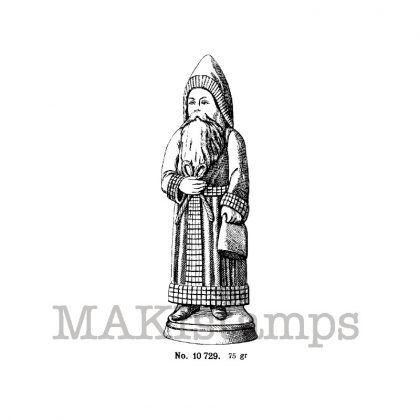 Stempel Weihnachtsmann mit Tasche / Stempelgummi (130602)