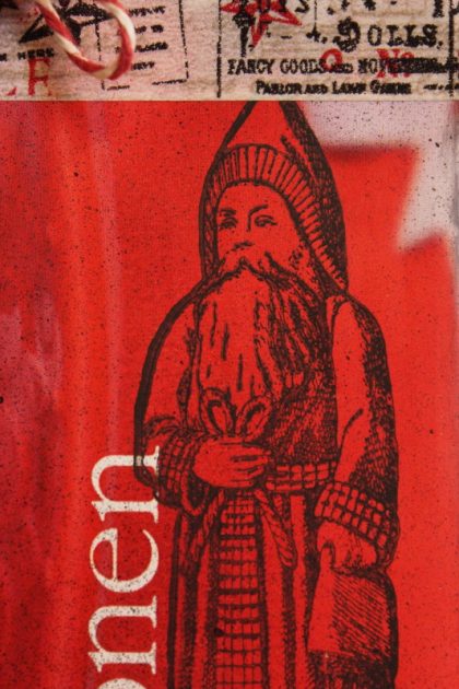 Stempel Weihnachtsmann mit Tasche / Stempelgummi (130602) – Bild 4