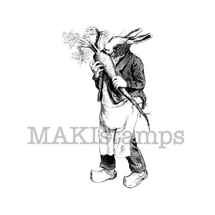 Hase mit Mohrrübe / Unmontiertes Stempelgummi / Osterstempel (130701)