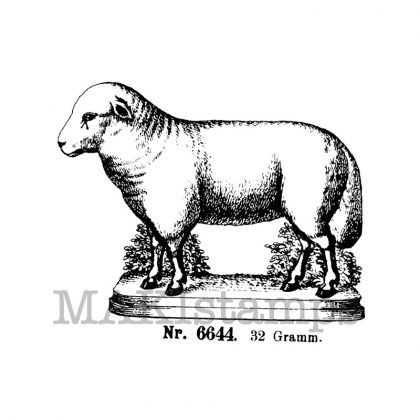 Osterlamm in Landschaft / Stempel unmontiert / Osterstempel (130705)