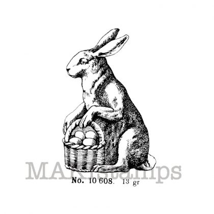 Easter bunny with egg basket makistamps
