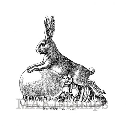 Osterstempel Osterhase mit Ei / Unmontiertes Stempelgummi (130715)