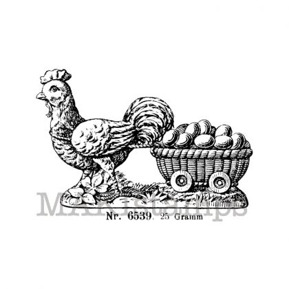 Hen with egg-cart makistamps