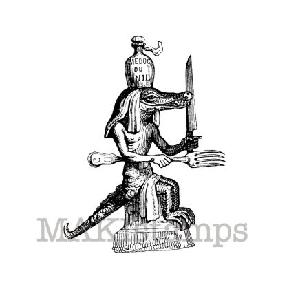 Egyptian crocodile rubber stamp makistamps