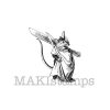 Kleine Maus mit Messer / Maus Stempel / Stempelgummi (140310)