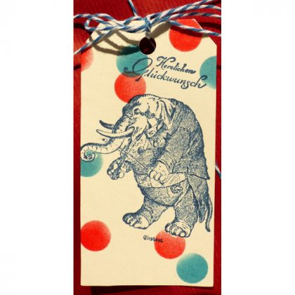 Elephant with fiddle stamp makistamps