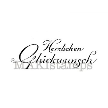 Großer Textstempel Herzlichen Glückwunsch / Unmontiertes Stempelgummi