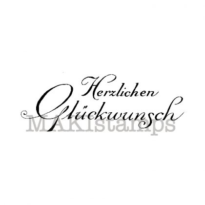 Großer Textstempel Herzlichen Glückwunsch / Unmontiertes Stempelgummi (150306)