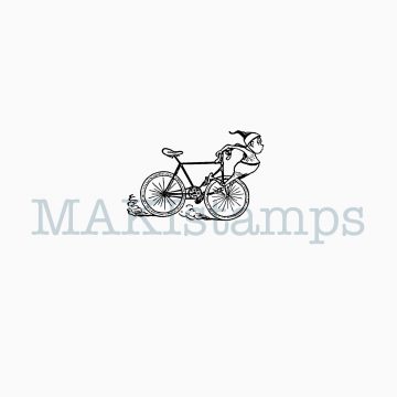Fahrrad Stempel Zwerg auf Fahrrad MAKIstamps