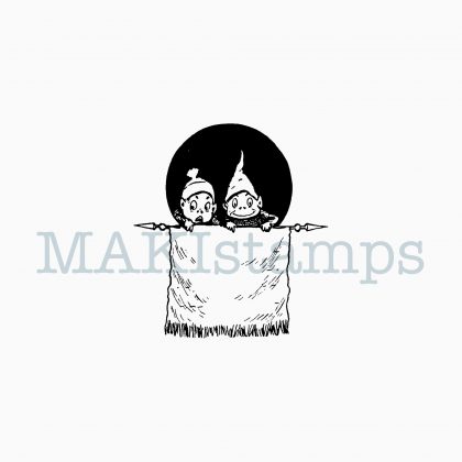 Small planner rubber stamp with Brownies MAKIstamps rubber art stamps
