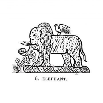 Elefant mit Taube / Wappen Stempel (150706)