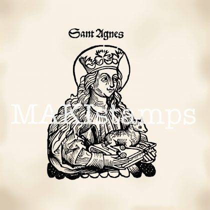 Rubber stamp Saint Agnes with lamb MAKIstamps
