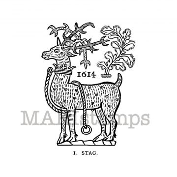 Hirsch / Weihnachtsstempel / Wappen von 1614  (150703)