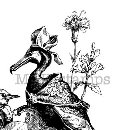 Wedding rubber stamp bird bride and groom Honoré de Grandville (180707) - Image 3