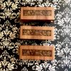 Special offer: Small owl border rubber stamp mounted on plum wood (300000-9)