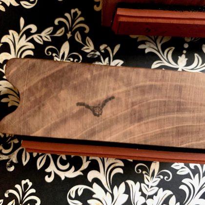 *Jedes Stück ein Unikat* Kleine Eulen Bordüre Stempel holzmontiert auf Pflaumenholz (300000-9) – Bild 3