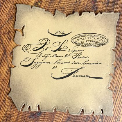 Kalligraphie Stempel alter Brief von 1839 Italien / Ferrara - unmontiert oder auf Haftschaum (220001) – Bild 3