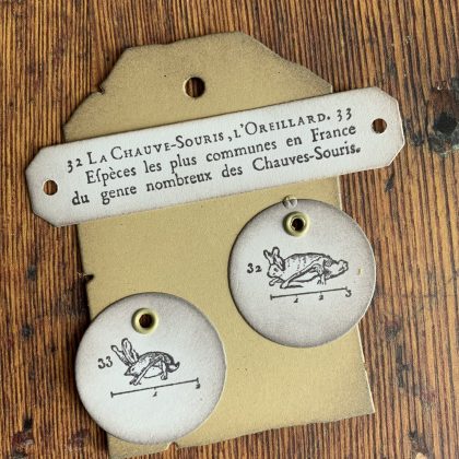 Collage Set Fledermaus Stempel und Text aus Lexikon von 1784 - unmontiert oder auf Haftschaum (220112) – Bild 3