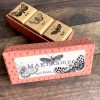 Gift set 3 little butterfly stamps in box - wood mounted (300101-9)