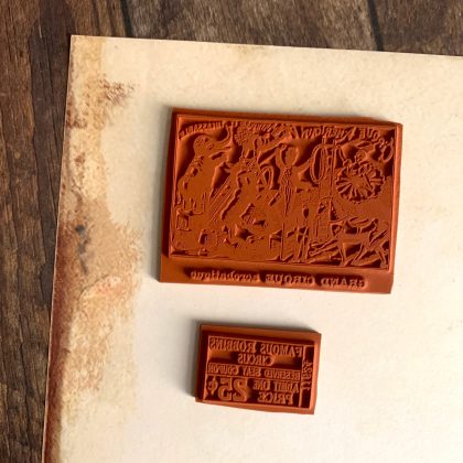 Rubber stamp set circus and ticket - unmounted rubber stamp or cling stamp option (220305) - Image 2