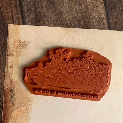 Weihnachtsmann Stempel Père Noël im Auto mit Geschenken - unmontiert oder auf Haftschaum (220303) – Bild 2
