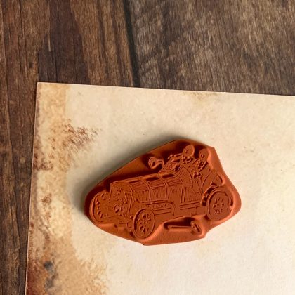 Antique toy rubber stamp racing car - unmounted rubber stamp or cling stamp option (220316) - Image 2