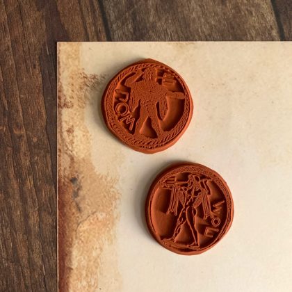 Rubber stamp set 2 ancient greek coins - unmounted rubber stamp or cling stamp option (220405) - Image 2
