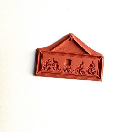 Rubber stamp picture frame with cute Brownies - unmounted rubber stamp or cling stamp option (230213) - Image 2