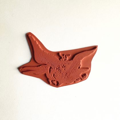 Bird rubber stamp pelican with Brownies - unmounted rubber stamp or cling stamp option (230119) - Image 2