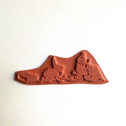 Toy rubber stamp Brownies playing with marbles - unmounted rubber stamp or cling stamp option (230115) - Image 2