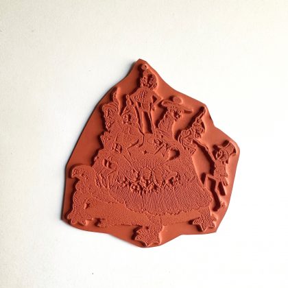 Adventure rubber stamp Brownies on giant tortoise - unmounted rubber stamp or cling stamp option (230107) - Image 2
