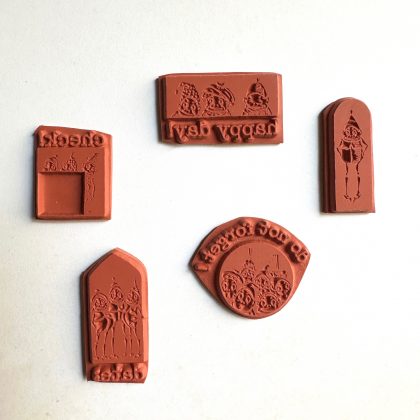 Planner rubber stamp set Brownies - unmounted rubber stamp or cling stamp option (230301) - Image 2