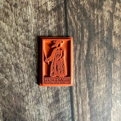 Small Halloween rubber stamp medieval plague doctor - unmounted or cling stamp (200002) - Image 2