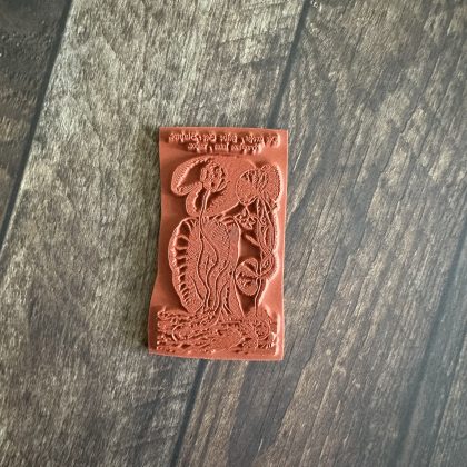 Rubber stamp water lily * medieval woodcut - unmounted rubber stamp or cling stamp option (230615) - Image 2