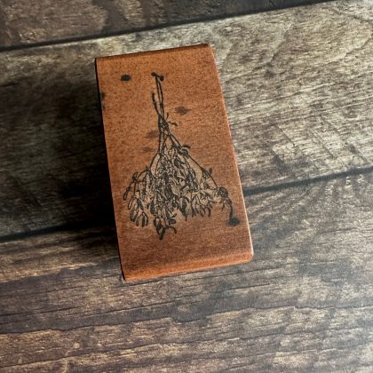 *Jedes Stück ein Unikat* Kleiner Mistelzweig Stempel holzmontiert auf Birnenholz (300000-17) – Bild 5