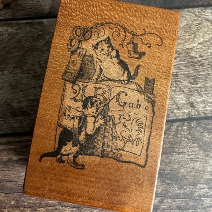 *Jedes Stück ein Unikat* Weihnachtskätzchen Stempel holzmontiert auf Birnenholz (300000-21) – Bild 2