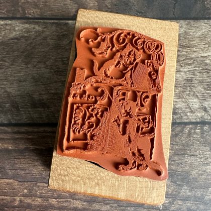 *Jedes Stück ein Unikat* Weihnachtskätzchen Stempel holzmontiert auf Birnenholz (300000-21) – Bild 3