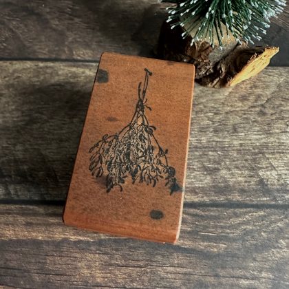 *Jedes Stück ein Unikat* Kleiner Mistelzweig Stempel holzmontiert auf Birnenholz (300000-18)
