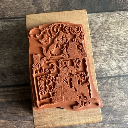 *Jedes Stück ein Unikat* Weihnachtskätzchen Stempel holzmontiert auf Pflaumenholz (300000-22) – Bild 2