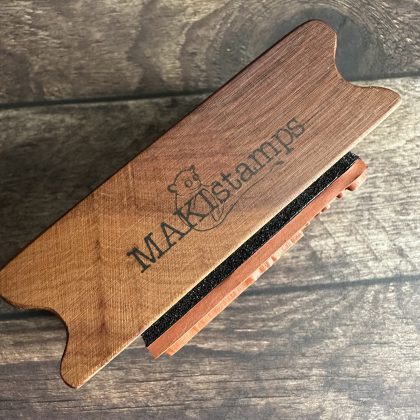 *Jedes Stück ein Unikat* Weihnachtskätzchen Stempel holzmontiert auf Pflaumenholz (300000-22) – Bild 3