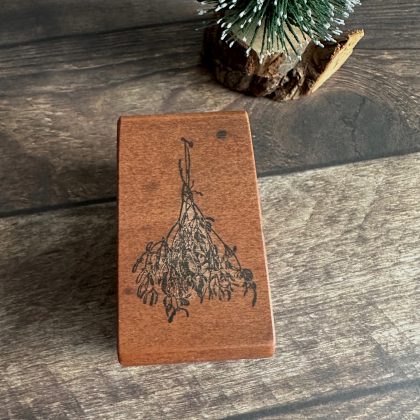 *Jedes Stück ein Unikat* Kleiner Mistelzweig Stempel holzmontiert auf Birnenholz (300000-19)