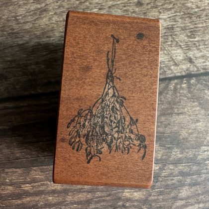 *Jedes Stück ein Unikat* Kleiner Mistelzweig Stempel holzmontiert auf Birnenholz (300000-19) – Bild 2
