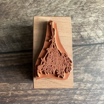*Jedes Stück ein Unikat* Kleiner Mistelzweig Stempel holzmontiert auf Birnenholz (300000-19) – Bild 3