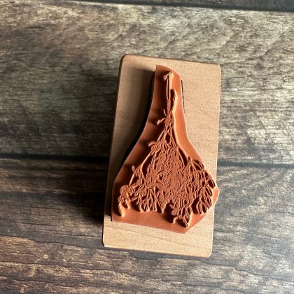 *Jedes Stück ein Unikat* Kleiner Mistelzweig Stempel holzmontiert auf Birnenholz (300000-20) – Bild 3