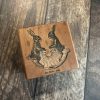 *Each one a unique piece* Bunny rubber stamp mounted on pear wood (300000-27)
