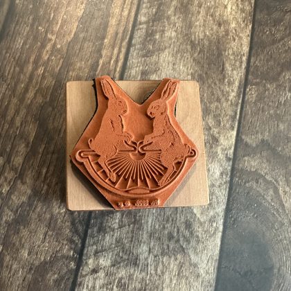 *Each one a unique piece* Bunny rubber stamp mounted on pear wood (300000-28) - Image 2