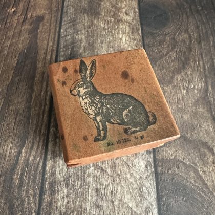 *Each one a unique piece* Bunny rubber stamp mounted on pear wood (300000-30)