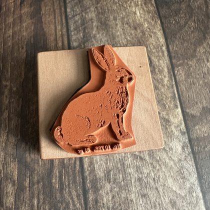 *Each one a unique piece* Bunny rubber stamp mounted on pear wood (300000-30) - Image 2