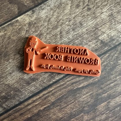 Collage rubber stamp Brownie with text - unmounted rubber stamp or cling stamp option (240121) - Image 2